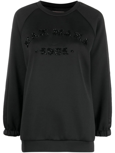  Max Mara Logo-embellished Long-sleeved Sweater - Black 