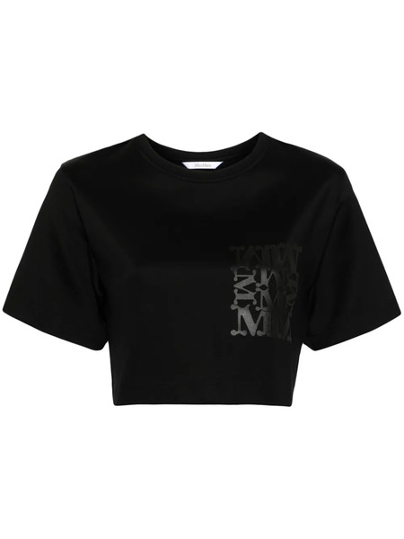  Max Mara Logo-print Cropped T-shirt - Black 