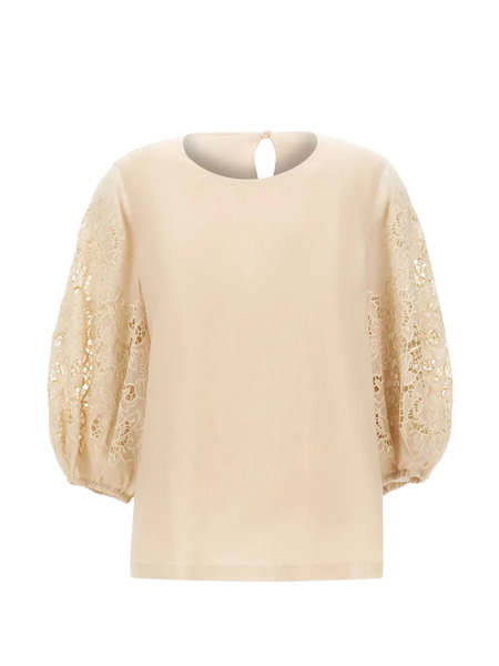  Max Mara Macramé Sleeve Blouse - Neutrals 