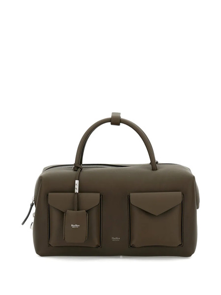  Max Mara Medium Folded-sides Leather Tote Bag - Green 