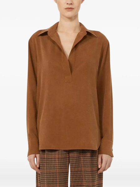  Max Mara Mirko Silk Blouse - Brown 