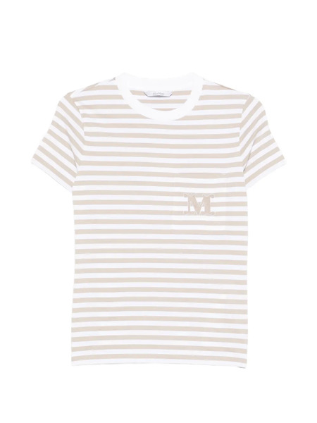  Max Mara Moboli Striped Pocket T-shirt - White 