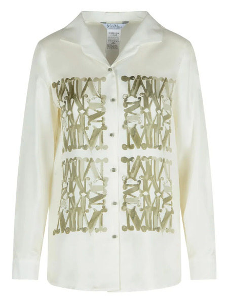  Max Mara Monogram-print Silk Shirt - White 