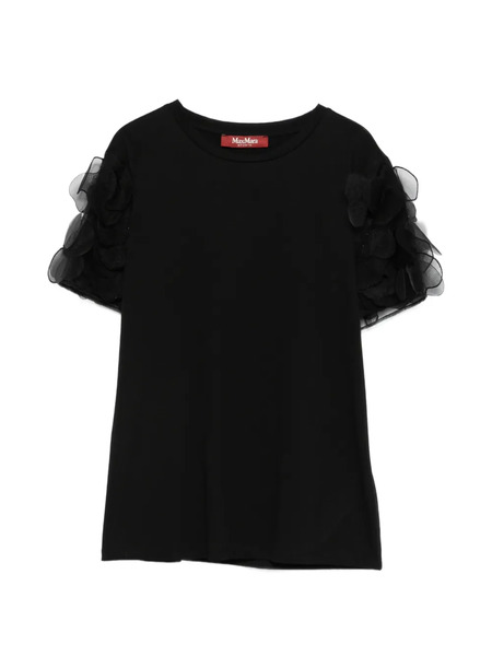  Max Mara Mseeditti Ruffled-sleeve T-shirt - Black 