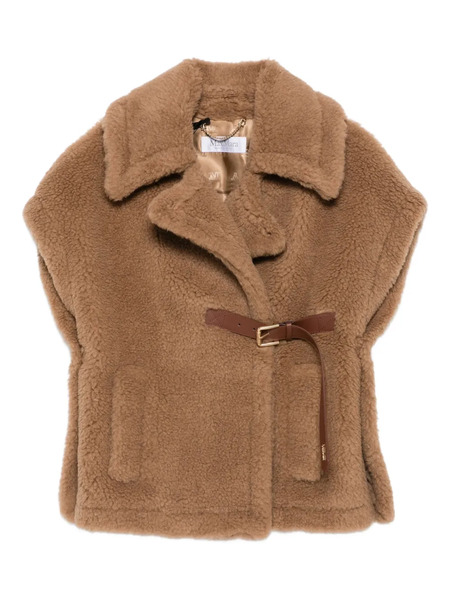  Max Mara New Abavo Faux-fur Cape Jacket - Brown 