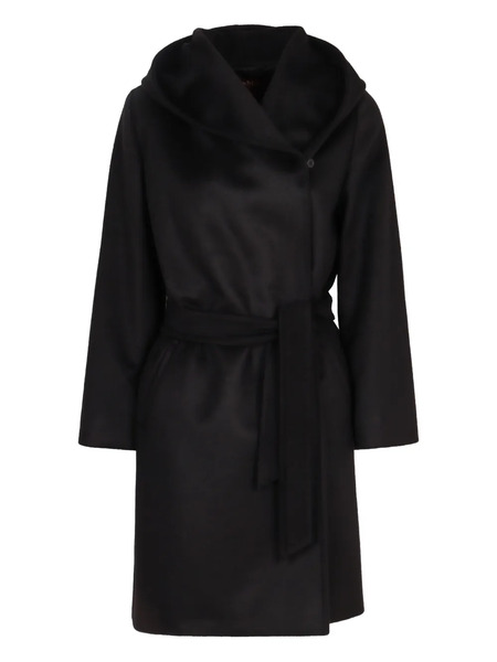  Max Mara Newmang Hooded Belted Coat - Black 