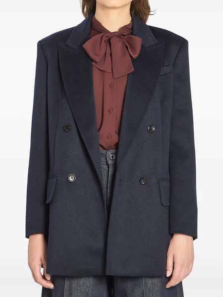  Max Mara Olimpia Double-breasted Flap-pocket Blazer - Blue 