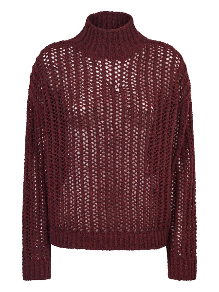  Max Mara Open-knit High-neck Sweater - Red 