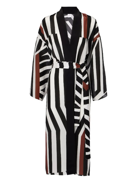  Max Mara Ovatte Striped V-neck Cover-up - Black 