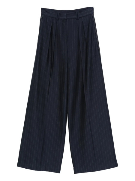  Max Mara Pinstripe-pattern Pleated Trousers - Blue 