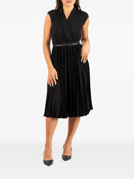  Max Mara Pleated Belted Dress - Black 