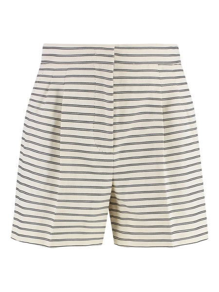  Max Mara Pleated Striped Shorts - Neutrals 