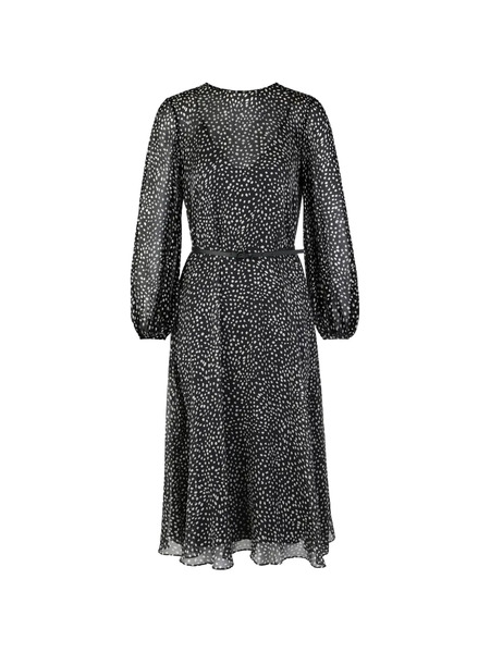  Max Mara Polka Dot Ruffled Dress - Black 
