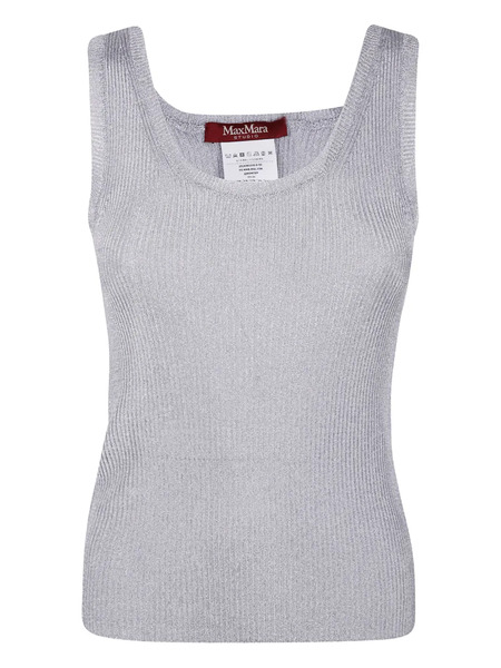  Max Mara Ribbed-knit Tank Top - Silver 