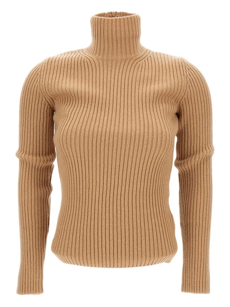  Max Mara Ribbed Turtleneck Sweater - Neutrals 