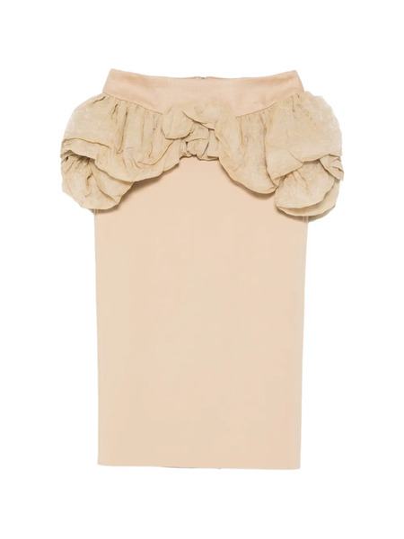  Max Mara Sbaccano Ruffled Midi Skirt - Neutrals 