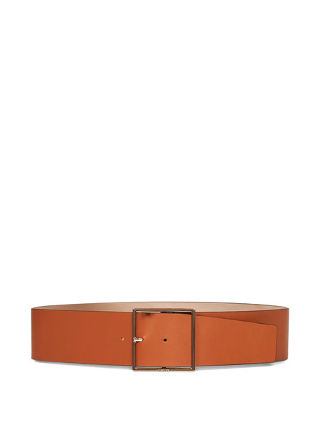  Max Mara Square-buckle Leather Belt - Brown 