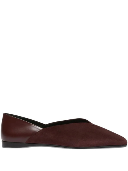  Max Mara Square-toe Suede Ballet Flats - Red 