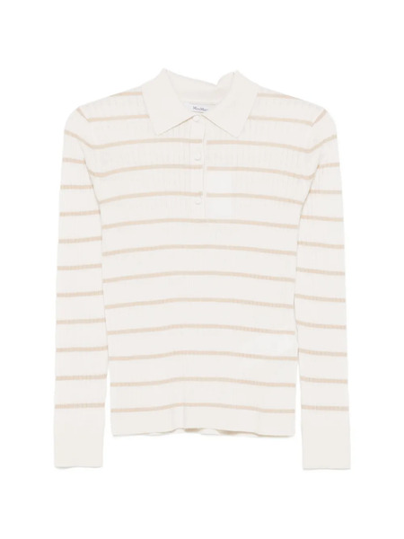  Max Mara Striped Polo Shirts - Neutrals 