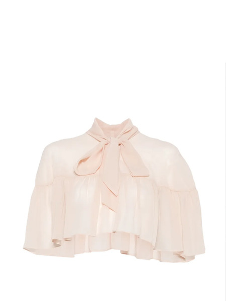  Max Mara Tie Cape Blouse - Pink 