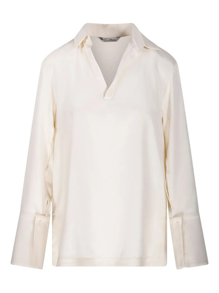  Max Mara V-neck Blouse - 005 Bianco Avorio 
