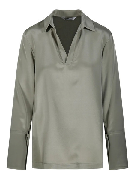  Max Mara V-neck Long-sleeve Blouse - Green 