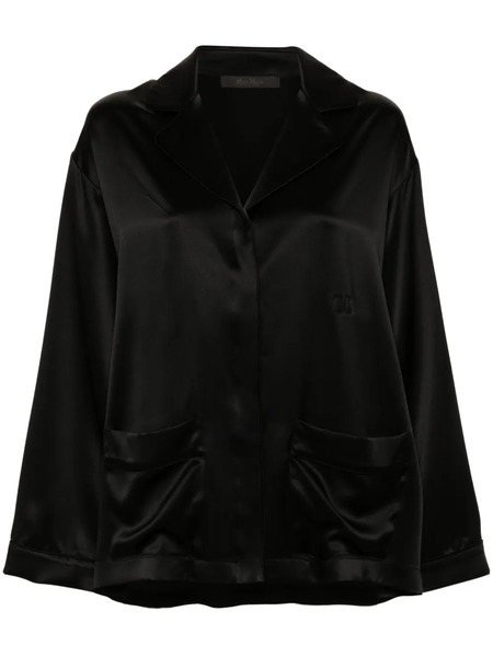  Max Mara Vasaio V-neck Long-sleeve Shirt - Black 