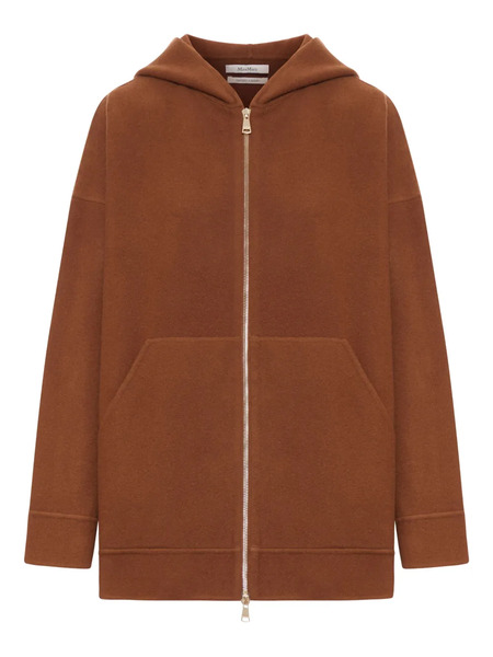  Max Mara Wool Zip-up Hoodie - Brown 