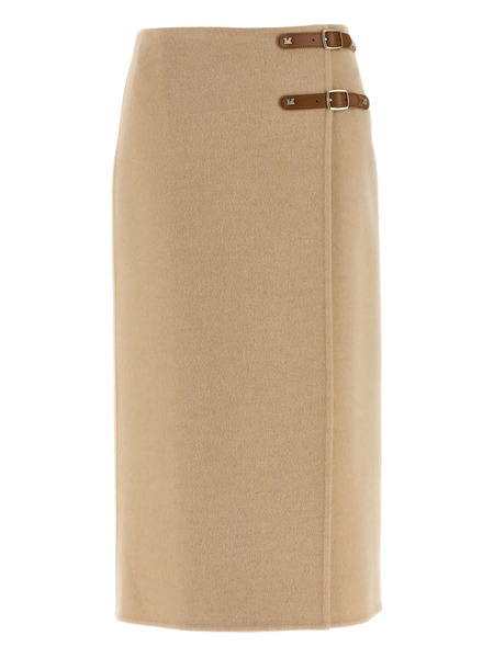  Max Mara York Leather Strap Skirt - Neutrals 