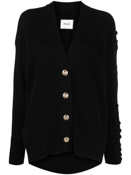  Max & Moi Cashmere V-neck Cardigan - Black 