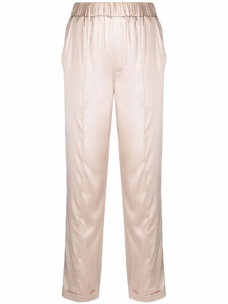  Max & Moi Elasticated-waistband Silk Trousers - Neutrals 