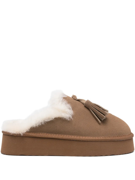  Max & Moi Tassel Embroidered Mules - Brown 