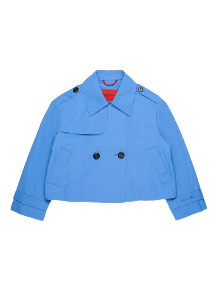  Max&co. Kids Double-breasted Logo Jacket - Blue 