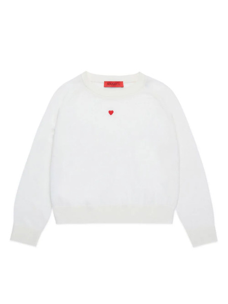  Max&co. Kids Heart-motif Wool Sweatshirt - White 