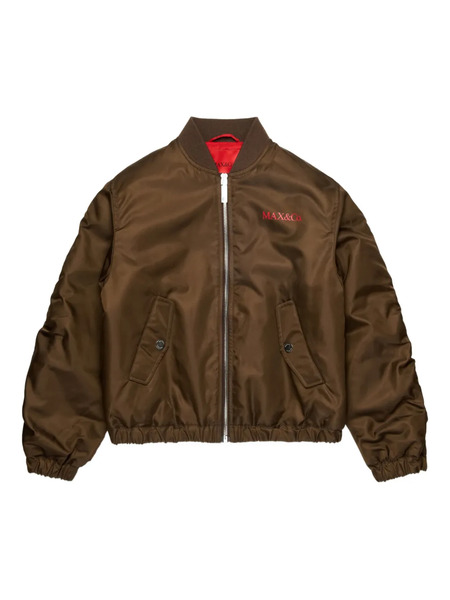  Max&co. Kids Logo Bomber Jacket - Brown 
