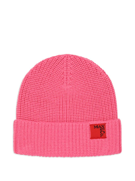  Max&co. Kids Logo-patch Beanie - Pink 