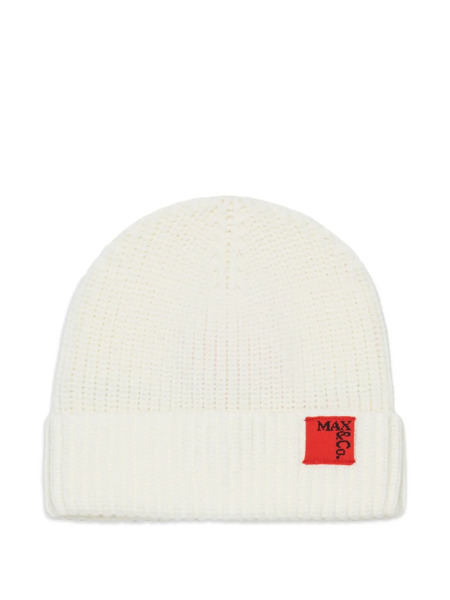  Max&co. Kids Logo-patch Beanie - White 