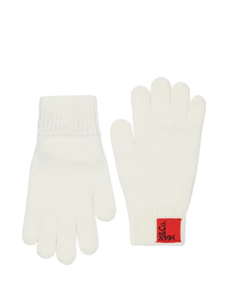  Max&co. Kids Logo-patch Gloves - White 