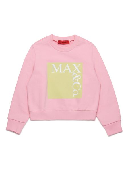  Max&co. Kids Logo-print Crew-neck Sweatshirt - Pink 