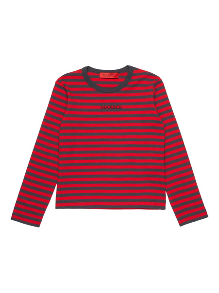  Max&co. Kids Logo-print Striped T-shirt - Red 