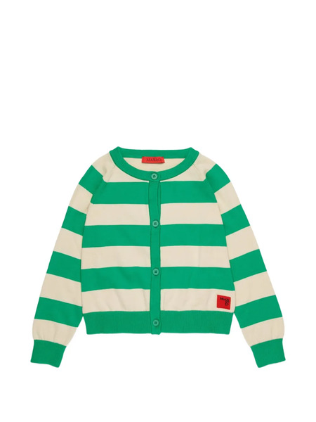  Max&co. Kids Striped Buttoned Cardigan - Green 