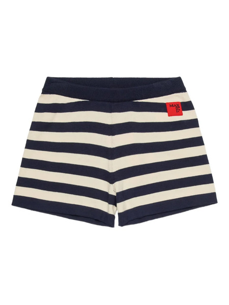  Max&co. Kids Striped Logo Knitted Shorts - Blue 