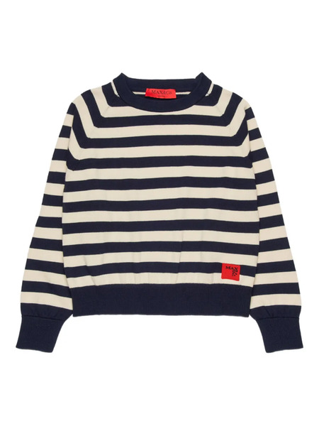  Max&co. Kids Striped Logo Sweater - Blue 
