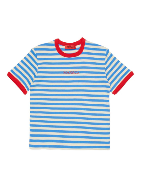  Max&co. Kids Striped Logo T-shirt - Blue 