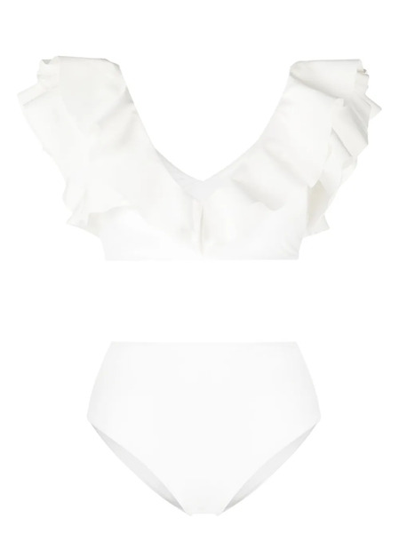  Maygel Coronel Mila Ruffle-detail Bikini - White 