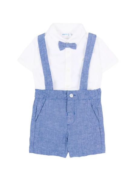  Mayoral Bow-detail Shorts Set (set Of Three) - Blue 