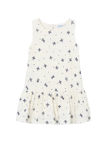  Mayoral Bow-pattern Dress - White 