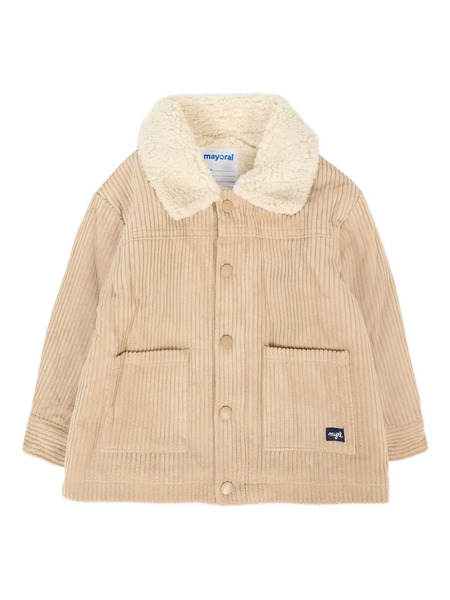  Mayoral Corduroy Borg-collar Coat - Neutrals 