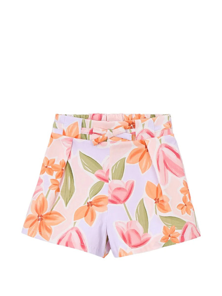  Mayoral Floral-print Belt Shorts - Pink 