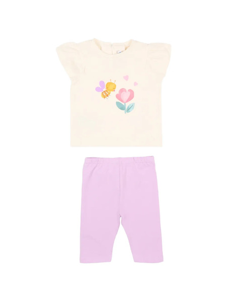  Mayoral Floral-print Leggings Set - Neutrals 